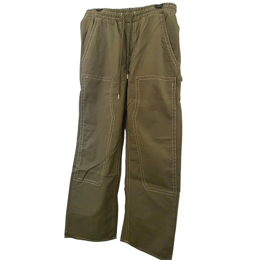 True Religion Mens Green Mid Rise Pockets Twill Carpenter Vinny Pants Sz 32 New